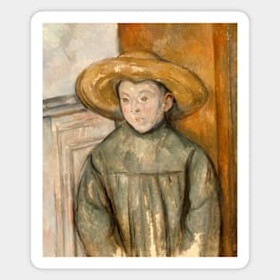 Boy With a Straw Hat by Paul Cezanne Magnet